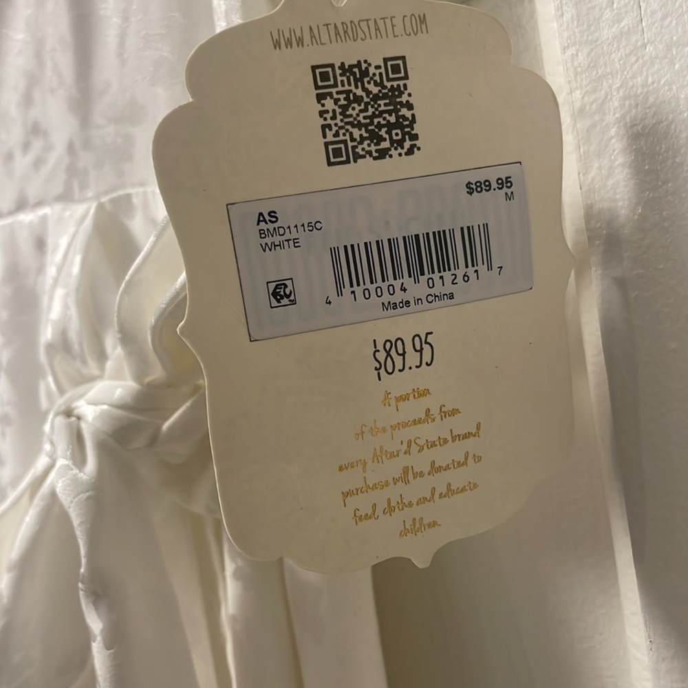 White fake wrap dress. Alter’d state size medium NWT - Picture 5 of 7